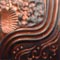 #733 Black with Copper Wash: Black base color with copper hand rubbed into recesses